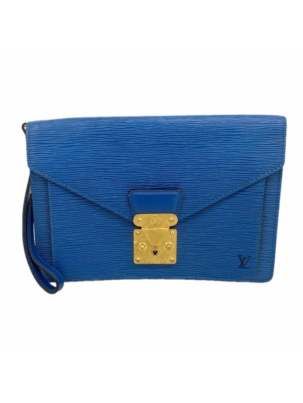 Louis Vuitton Clutch Epi Pochette Series Dragonne Toledo Blue